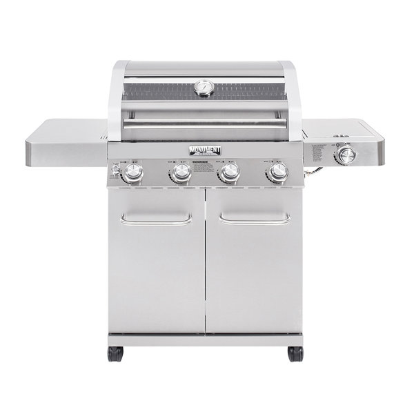 Monument Grills 4 Burner 60000 BTU Gas Grill with Side Burner and